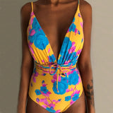 2019 Sexy Floral One Piece Swimsuit Women Plus Size Backless Brazilian Monokini Swimwear Women Trikini Bathing Suit Swimming