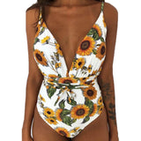 2019 Sexy Floral One Piece Swimsuit Women Plus Size Backless Brazilian Monokini Swimwear Women Trikini Bathing Suit Swimming