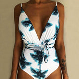 2019 Sexy Floral One Piece Swimsuit Women Plus Size Backless Brazilian Monokini Swimwear Women Trikini Bathing Suit Swimming