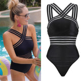 Neck Bandage Cross Back Female Brazilian Swimming Suit