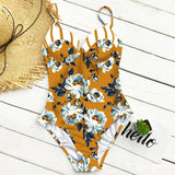 2020 Vintage Retro One Piece Swimsuit Women Floral Swimwear Bandage Monokini Bathing Suit BeachWear Female Maillot de bain femme