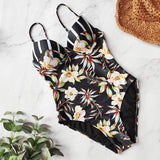 2020 Vintage Retro One Piece Swimsuit Women Floral Swimwear Bandage Monokini Bathing Suit BeachWear Female Maillot de bain femme