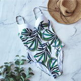 2020 Vintage Retro One Piece Swimsuit Women Floral Swimwear Bandage Monokini Bathing Suit BeachWear Female Maillot de bain femme