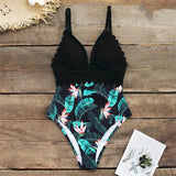 2020 Vintage Retro One Piece Swimsuit Women Floral Swimwear Bandage Monokini Bathing Suit BeachWear Female Maillot de bain femme