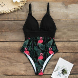 2020 Vintage Retro One Piece Swimsuit Women Floral Swimwear Bandage Monokini Bathing Suit BeachWear Female Maillot de bain femme