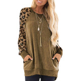 2XL Spring Women Plus Size Tunic Tops Loose Tee Shirt with Pockets Casual O Neck Long Sleeve Blouse Fashion Woman Blouses 2020