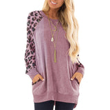 2XL Spring Women Plus Size Tunic Tops Loose Tee Shirt with Pockets Casual O Neck Long Sleeve Blouse Fashion Woman Blouses 2020