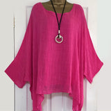 4XL 5XL Plus Size Casual Womens Tops And Blouses Loose O Neck Women Blouses Batwing Long Sleeve Solid Women Tunic Ladies Tops