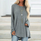 4XL 5XL Women Plus Size Tops 2020 Spring Casual Cotton Cashmere Blouse Shirt Solid O-Neck Long Sleeve Tunic Loose Tee Shirt