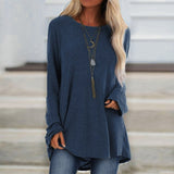 4XL 5XL Women Plus Size Tops 2020 Spring Casual Cotton Cashmere Blouse Shirt Solid O-Neck Long Sleeve Tunic Loose Tee Shirt