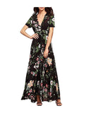 Bohemia Floral Long Women Dress Sexy Summer Button Maxi Dress Ladies Fashion Vintage Print casual dress women