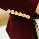 Brand New Fashion Spring Autumn Women Black Slim Velvet Blazer Jacket Wine Red Double Breasted Simple Lady Blazers OL Clothing