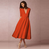 Elegant A-Line V Neck White Maxi Dresses Half Sleeves Simple Sexy Night Club Long Dress Solid Color