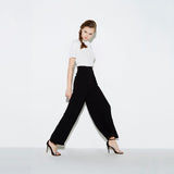 Women Black Wide Leg Casual Loose Palazzo Trousers Elegant Zipper High Waist Pants New Arrivals