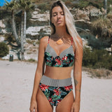 High Waist Bikini Set 2020 Print Swimwear Women Floral Beachwear Two Pieces Swimsuit Push Up Bikinis Female Sexy bikini
