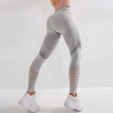 High waist seamless leggings for women hollow out gym legging super stretchy yoga pants fitness sport tights jogging trousers