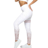 Women Sexy Black Mesh Yoga Pants Gym Striped Printed Leggings Slim Fitness High Waist Leggings Workout 2019