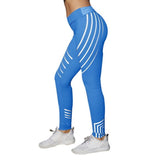 Women Sexy Black Mesh Yoga Pants Gym Striped Printed Leggings Slim Fitness High Waist Leggings Workout 2019