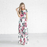 New 2020  Women Dress Spring Summer Maxi Dresses Fashion Floral  Print  Long/Short sleeve
