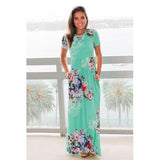 New 2020  Women Dress Spring Summer Maxi Dresses Fashion Floral  Print  Long/Short sleeve