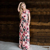 New 2020  Women Dress Spring Summer Maxi Dresses Fashion Floral  Print  Long/Short sleeve