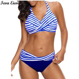 Striped Twist Bikini Push Up Set Plus Size 5XL