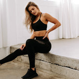 Seamless Shark Yoga Pants Women High Waist Stitching Hollow Sport Pants Female Running Training Fitness Gym Leggings