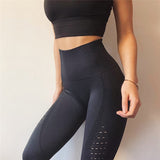 Seamless Shark Yoga Pants Women High Waist Stitching Hollow Sport Pants Female Running Training Fitness Gym Leggings