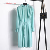 Women Dress Casual Long Sleeve Mid-Calf Party Dress Vintage Cute  And Elegant Clothing