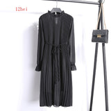 Women Dress Casual Long Sleeve Mid-Calf Party Dress Vintage Cute  And Elegant Clothing
