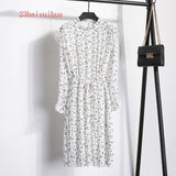 Women Dress Casual Long Sleeve Mid-Calf Party Dress Vintage Cute  And Elegant Clothing
