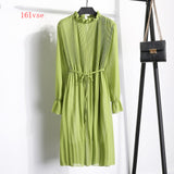 Women Dress Casual Long Sleeve Mid-Calf Party Dress Vintage Cute  And Elegant Clothing