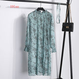Women Dress Casual Long Sleeve Mid-Calf Party Dress Vintage Cute  And Elegant Clothing