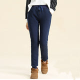 Winter Cashmere Warm Pants Women's Velvet Thick Lambskin