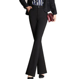 Women Dress Pant Pull On Stretch Trousers for Work Office Slim Fit High Waist Pant
