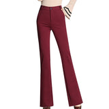Women Dress Pant Pull On Stretch Trousers for Work Office Slim Fit High Waist Pant