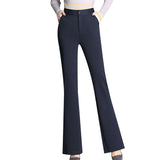 Women Dress Pant Pull On Stretch Trousers for Work Office Slim Fit High Waist Pant
