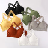 Women Yoga Sport Bra Women Shockproof Sexy Back Sports Bras Breathable Athletic Fitness Running Gym Vest Tops Sportswear Bras
